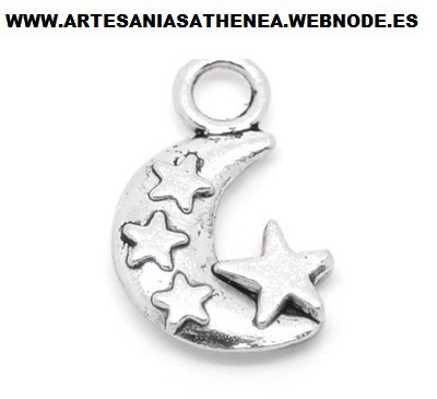 luna plateada cn estrellas 20x12mm